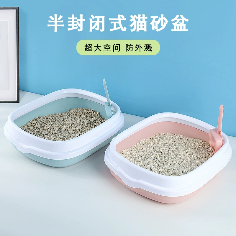 Ящик для кошачьего туалета, очень большой полузакрытый ящик, кошачий туалет, защита от запаха и брызг, пластиковый ящик для кошачьего туалета