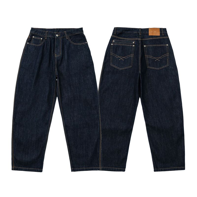 Fudole X Reknat Original Color Car Flower Bag Cloth Jeans Men's Retro Casual Pants Straight Pants Pl2231