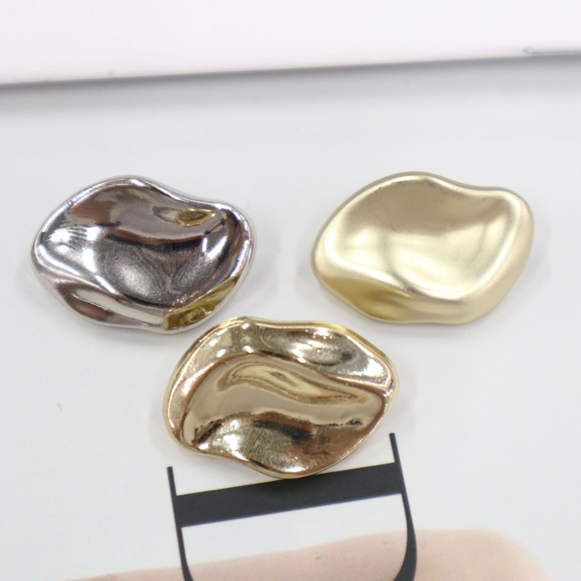 Lapel Button, Unique Shaped Metal Button, Embossed Decorative Button, Long Strap, Casual Shirt, Clothing Decor, Jacket, Simple Style
