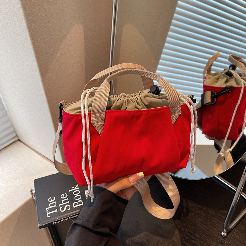 軽量で容量拡張可能なミニスポーツバッグ、韓国風無地ショルダー/斜め掛けバッグ、多用途巾着バッグ、トレンド|undefined