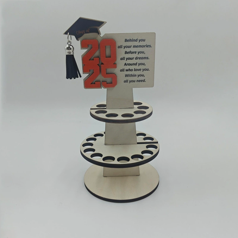 Популярный подарок на выпускной 2025 года: креативный деревянный кошелек с двумя отделениями, декоративные украшения для трансграничных подарков