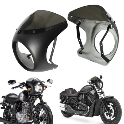 Bright black retro motorcycle modified Hood guide Hood large lampshade pig Hood coffee (Motorcycle Safety Supplies)