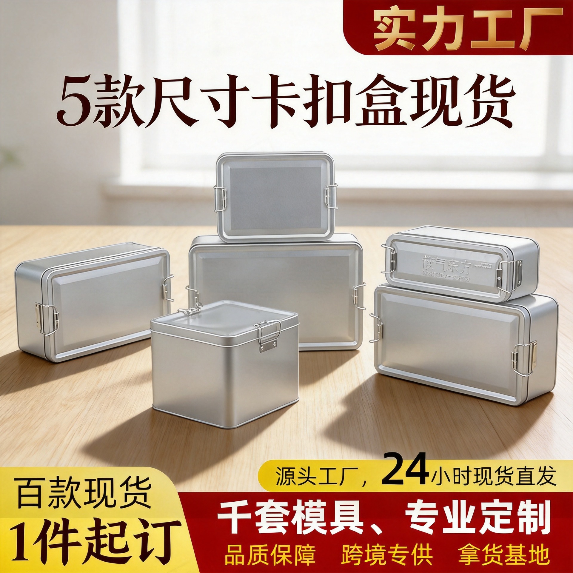 方形卡扣铁盒特产中式糕点牛轧糖包装礼品罐现货NB慕斯蛋糕凤梨酥