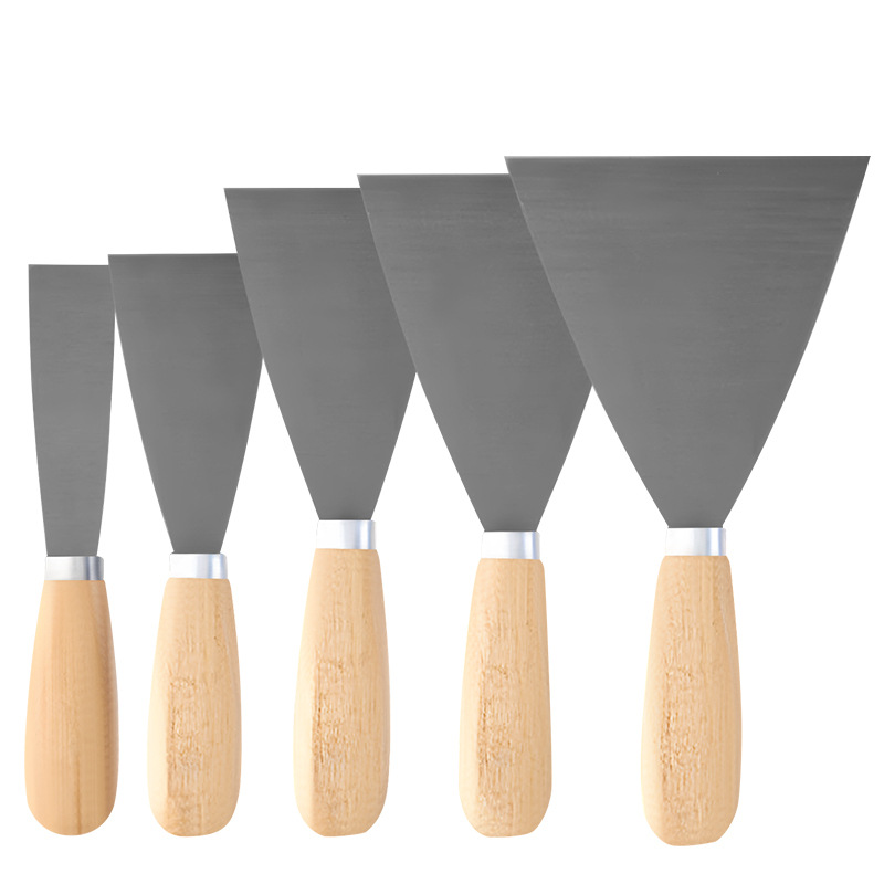 Raspador de Acero Inoxidable Genuino de 5 Pulgadas, Herramienta para Raspar Pisos con Mango de Madera, Espátula de 3 Pulgadas Súper Resistente y Engrosada