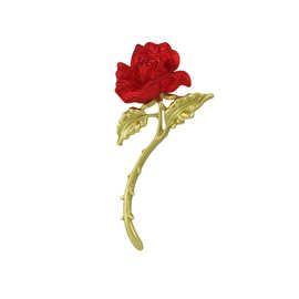 跨境带刺玫瑰花束胸针气质高温烘焙烤漆女玫瑰胸花情人节生日礼物