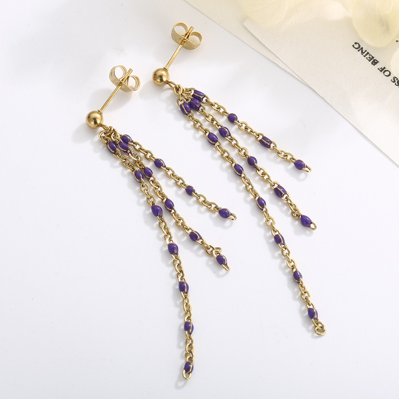 Drop Earrings Classification PVD Coated 18K Gold Plated Geometric Titanium Steel Elegant Waterproof Non Tarnish Drop Earrings