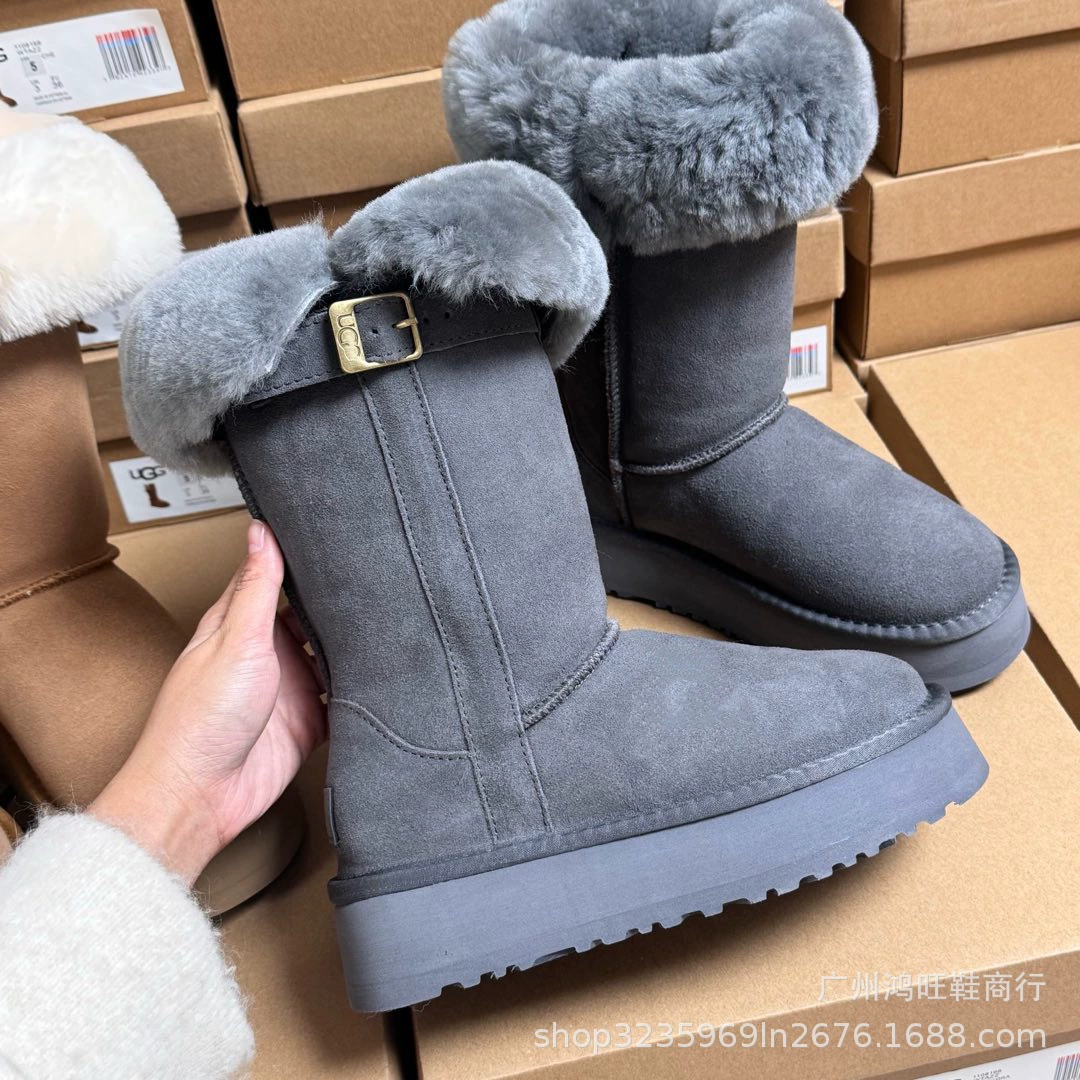 Полусапоги (ankle boots), натуральная кожа, с меховой подкладкой, противоскользящая платформа, EU 35–40
