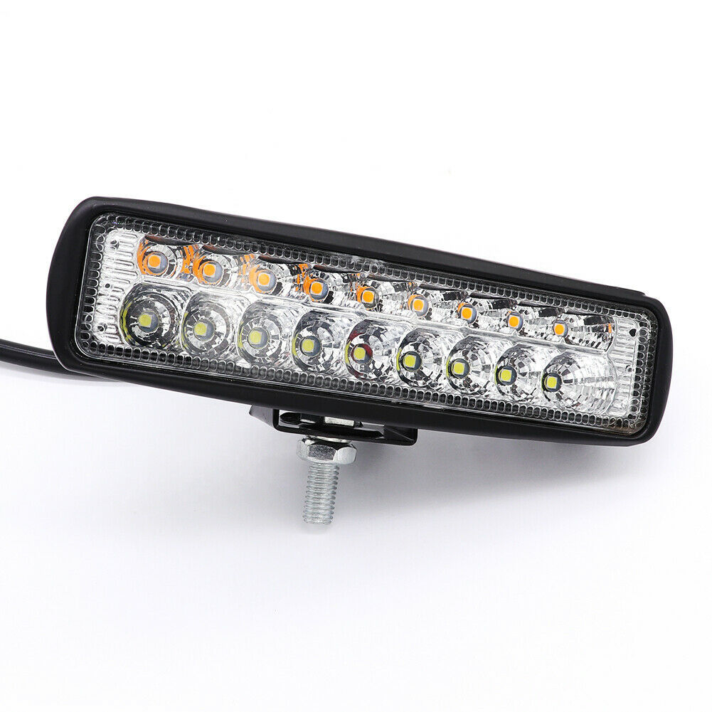 60W lámpara de trabajo bicolor 20LED automóvil faro externo 1 doble fila de una barra de motocicleta foco blanco amarillo image 5