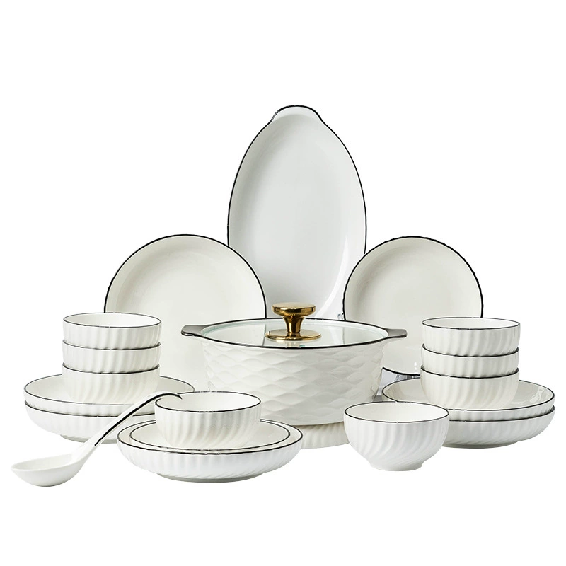 Ceramic tableware set, simple elegant high-quality design, multiple piece options 8–63 pcs