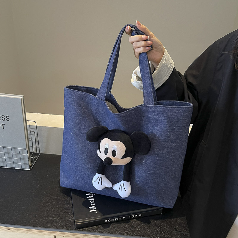 Cartoon Fashion Denim Shoulder Bag Cute Canvas Tote Bag Student Class Bag Casual Portable commuter Bag Cartoon Fashion Denim Shoulder Bag Cute Canvas Tote Bag Student Class Bag Casual Portable commuter Bag