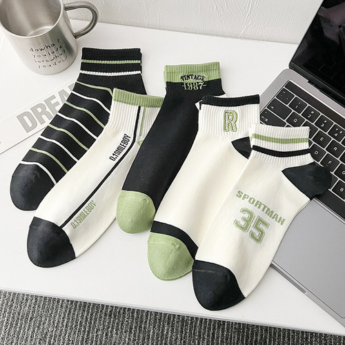 Socks men's socks spring and summer pure cotton deodorant short summer thin men's sports low-cut short socks wholesale