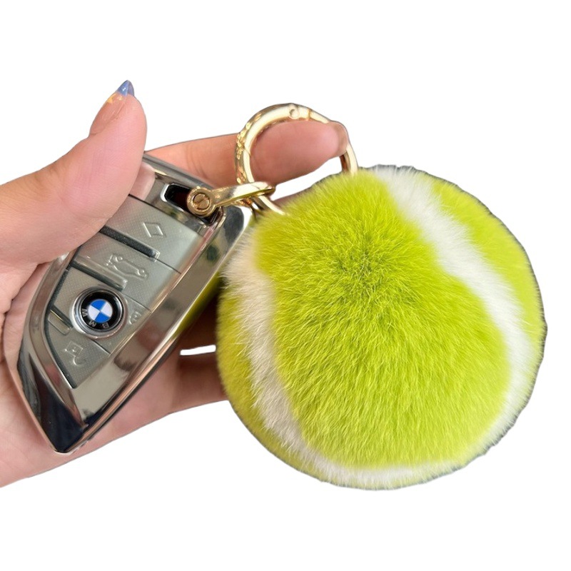 [Lindo poco de tenis] Conejo Rex piel tenis coche llavero colgante bola La felpa bolsa mochila adornos regalo