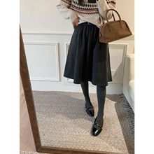 芭妮Bonnet-呢百褶裙七分半身裙(配腰带)(配丝绒小包腰带)C21-866