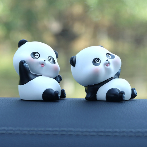Panda Gugu Mini Figurine | Creative & Cute Panda Decor | Healing Cartoon Car Accessories for Wholesale