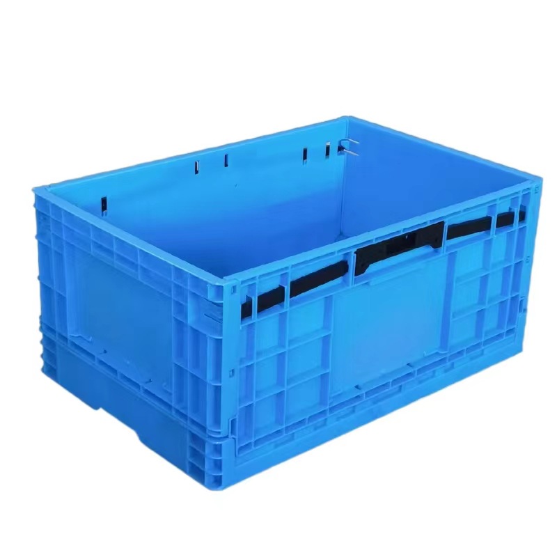 山东塑料折叠箱加厚带盖折叠箱蔬菜折叠箱 PP大号物流塑胶周转箱