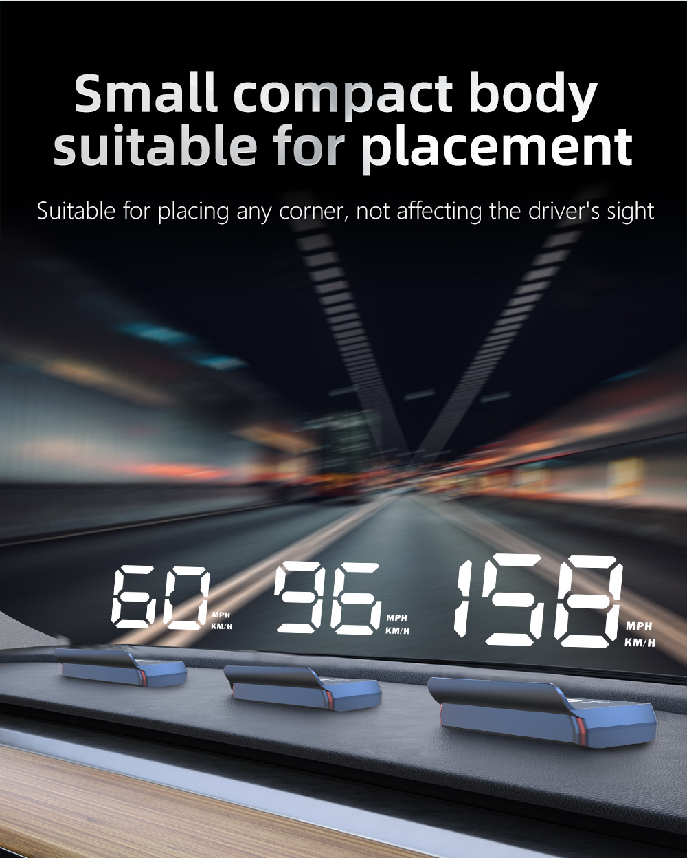 Cross-border W2 universal car HUD head-up display with Beidou satellite, adjustable speed, vehicle speedometer KMH/MPH