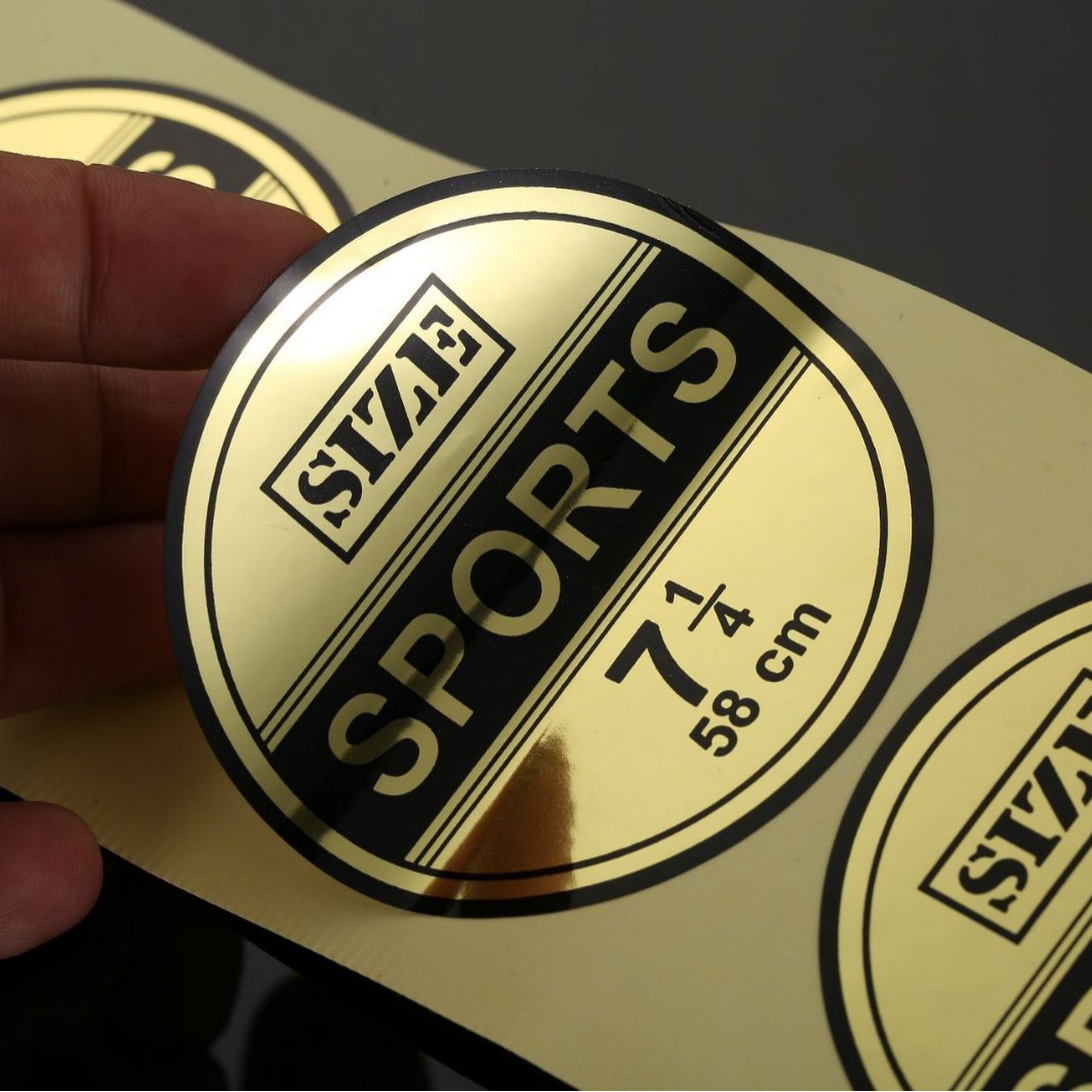 金色帽贴贴纸亮金圆订做帽子反光标签不干胶型号帽子贴纸可定制