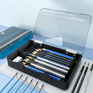 Dav Sketch Pencil Case Art Student Dav Sketch Pencil Transparent Stationery Box Painting Large Capacity Storage Box