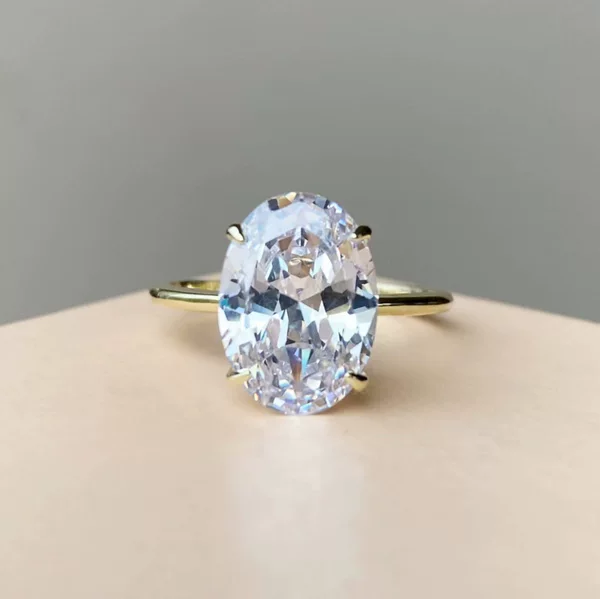 European and American Cross-Border Ins-Style Wedding High-End Oval Zircon Series Women's Rings, Fashionable and Versatile Design for Women