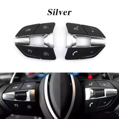 Steering wheel, MODE button cover assembly - silver-buttons-wireless-no-scroll-wheel