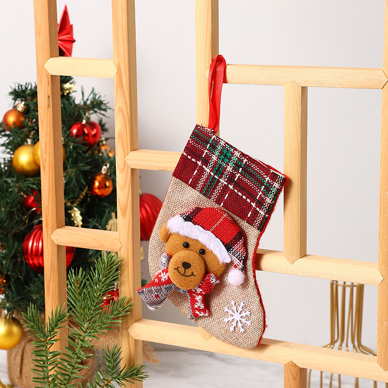 新しいクリスマス装飾用品サンタクロース靴下クリスマスツリーペンダントクリスマス靴下プレゼント袋クリスマスバッグ|undefined
