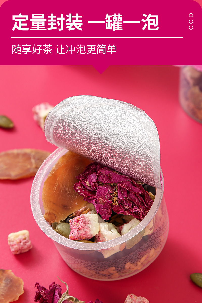 Fig, Red Ginseng & Flaxseed Tea — Mulberry Rose Blend, 15g × 15 Jars in use