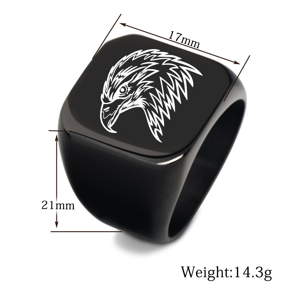 20g Weight Rings Classification 1 Piece Quantity 1 Piece Retro Eagle Titanium Steel Plating Rings