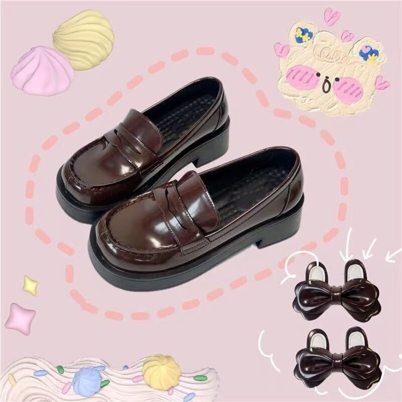 Original Design Small Square-Toe Jk Uniform Shoes, High-Heeled, Academy Style, Rabbit Ear Design, Versatile Small Leather Shoes, Black, Brown, Other Colors Original Design Small Square-Toe Jk Uniform Shoes, High-Heeled, Academy Style, Rabbit Ear Design, Versatile Small Leather Shoes, Black, Brown, Other Colors