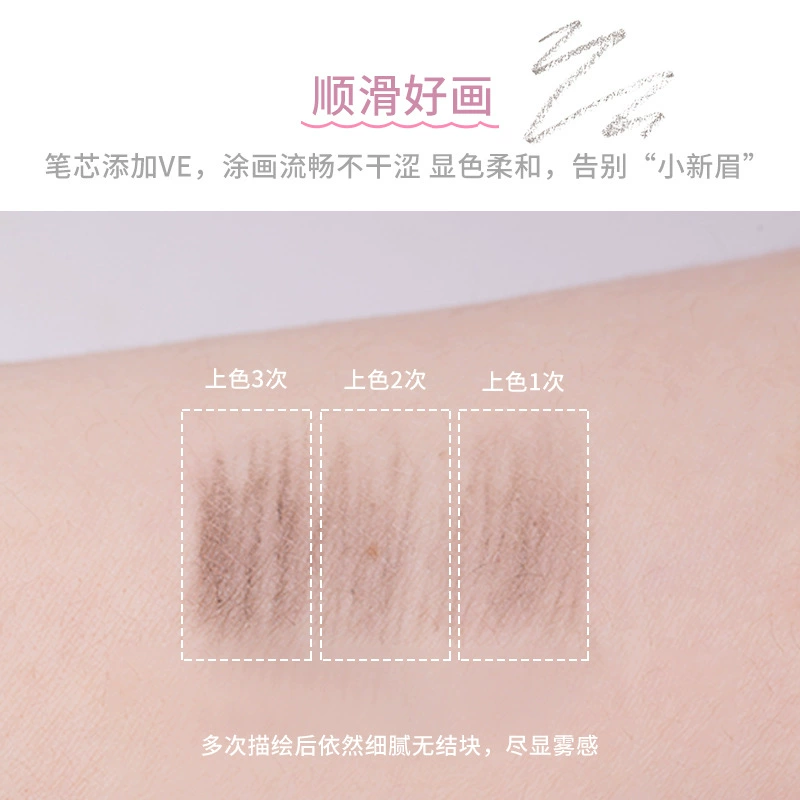 Double-sided eyebrow pencil FLORTTE, triangular tip + highlighter, ultra-fine, long-lasting (0.0777 kg)