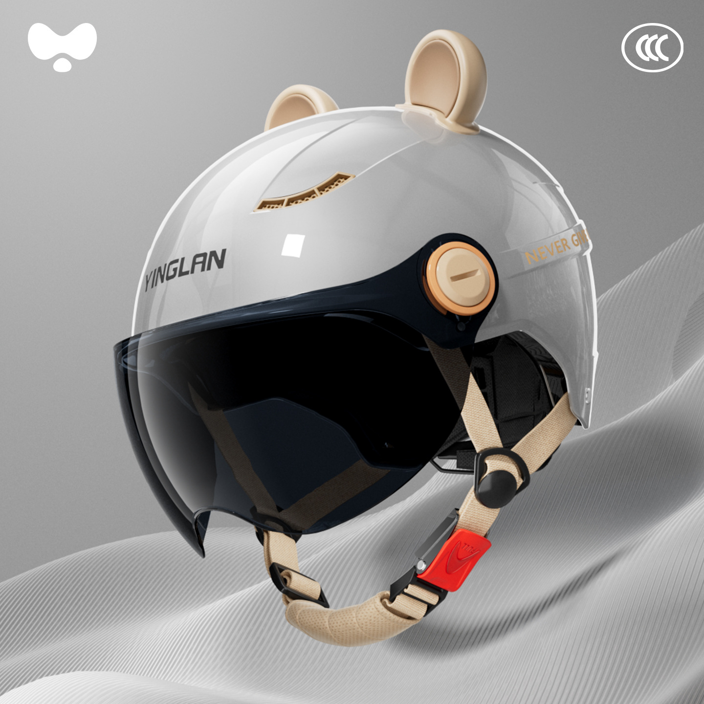 Motosiklet kaskı (dəbilqə): Universal Winter Warm Motorcycle - 3c-volcanic-ash-sunscreen-short-mirror-class-a-new-national-standard