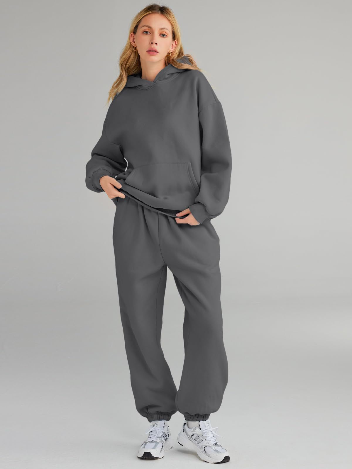 ActiveGo European And American Autumn Winter Women's Two-Piece Hoodie Loose Casual Long Pants Sportswear Set In Stock_desvips.com