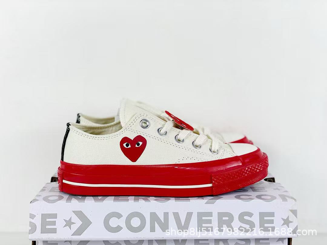 Chunyuan 1970s Kawakuba Ling amor CDG alto bajo grupo pareja zapatillas deportivas para hombres y mujeres jugar zapatos de lona image 20