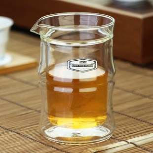 Double-Layer Insulated Heat-Resistant Thickened Glass Fair Cup Tea Strainer Thickened Tea Pot Tea Set Accessories