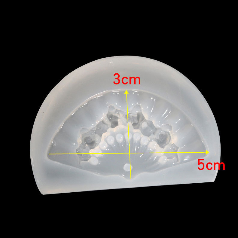 Espejo epoxi ventilador de silicona molde DIY en forma de abanico flor colgante de jade accesorios de la joyería