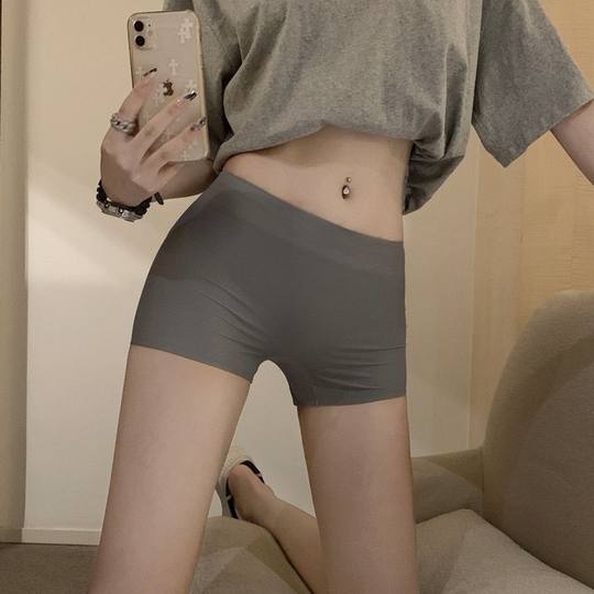 Summer Mid-waist Safety Pants Belly-closed Breathable Boxers Ice Silk Seamless Underwear Anti-light Leggings Women's Boxers