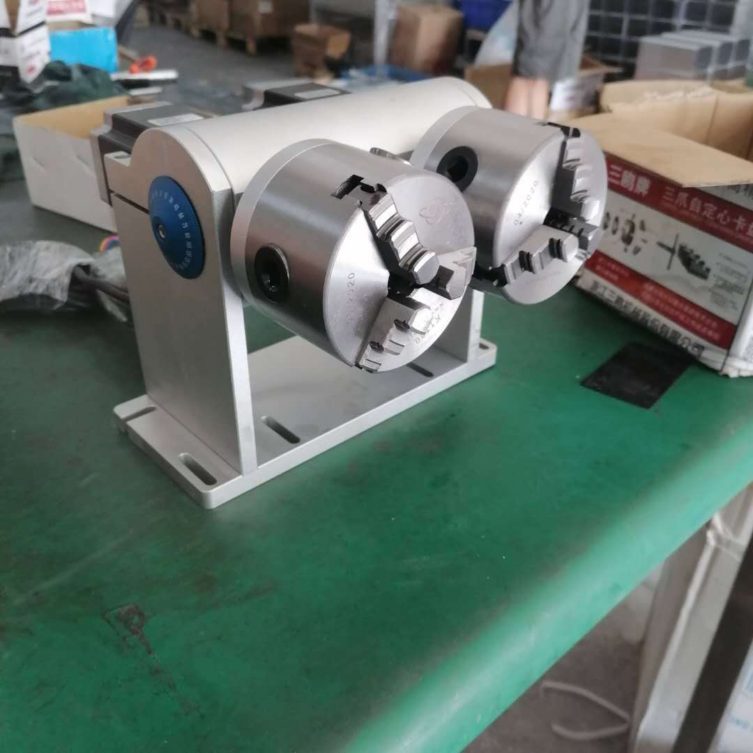 双头D80旋转台打标机旋转轴激光打标机旋转卡盘激光雕刻机工作台