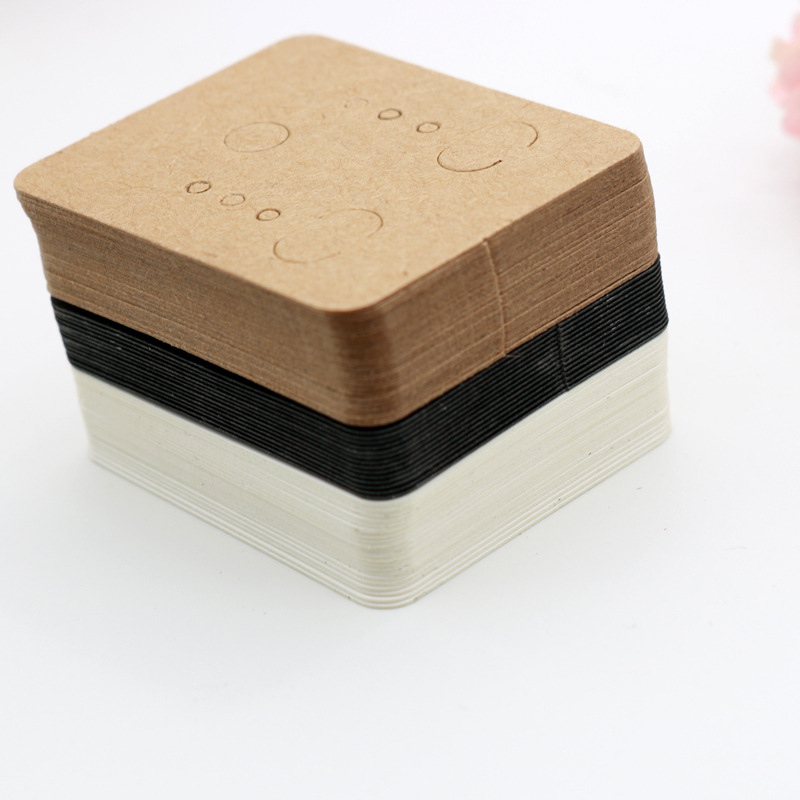 3.8x4.8cm耳环展示卡耳环卡空白牛皮纸吊牌耳钉首饰展示卡