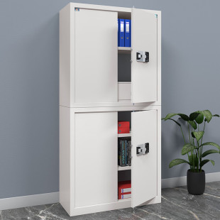 Tiger Brand Fingerprint Password Lock Safe Thickeneded Steel Plate Split Double-Section Steel Office File Cabinet Without Key