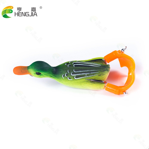 HENGJIA popular Lua double leg propeller duck bionic fake bait black fish Lua frog bait