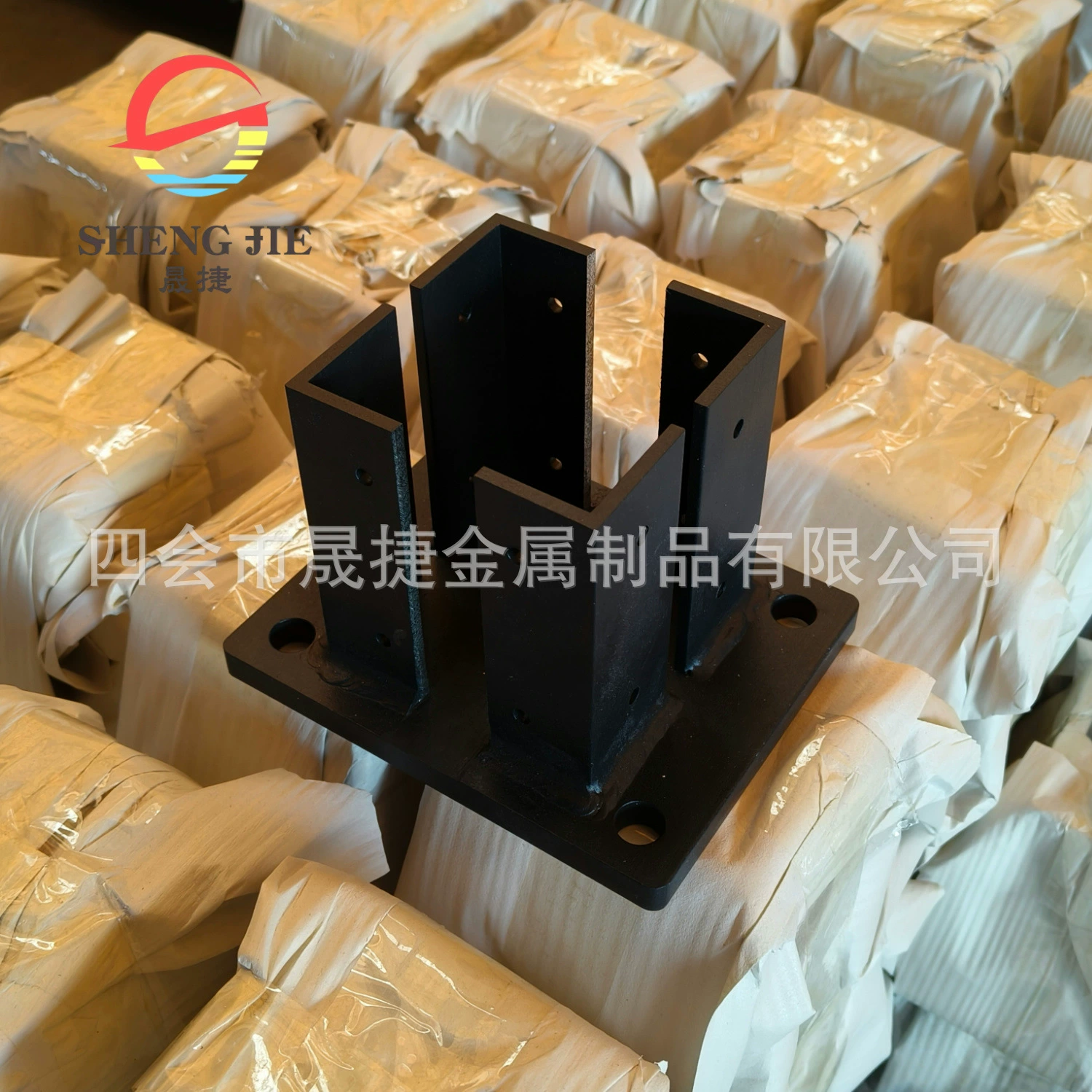 Прочный и прочный спрей черный стальной забор стойки опоры колонны полный комплект арматуры из алюминиевого сплава профилей