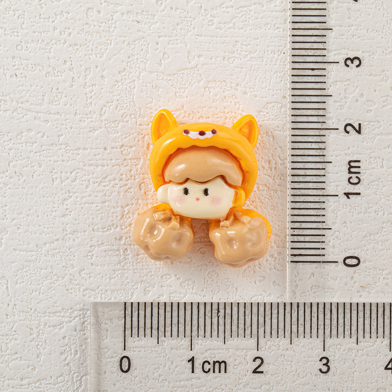 Caricatura palomitas de maíz chicas DIY accesorios de resina crema pegamento para el cabello de la caja del teléfono móvil agujero material de hebilla