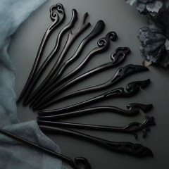 黒檀の木のかんざしの紫光檀のかんざしの古風な髪飾りの漢服の髪のかんざしの飾りの木のかんざしの高級感をまねます。