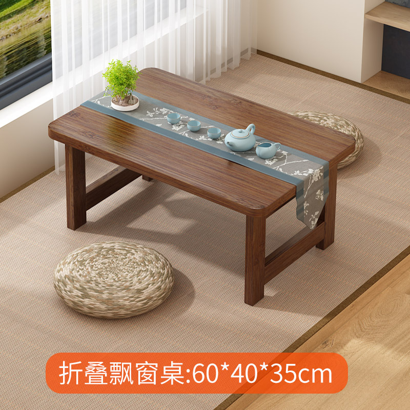 Corazón plegable Bay window table-nogal de color