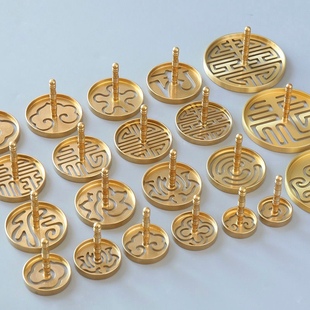Tools for Making Molds, Incense Stamps, and Seals; Beginner's Set of Brass Agarwood Incense Molds and Seals; Ash-Pressed Sandalwood