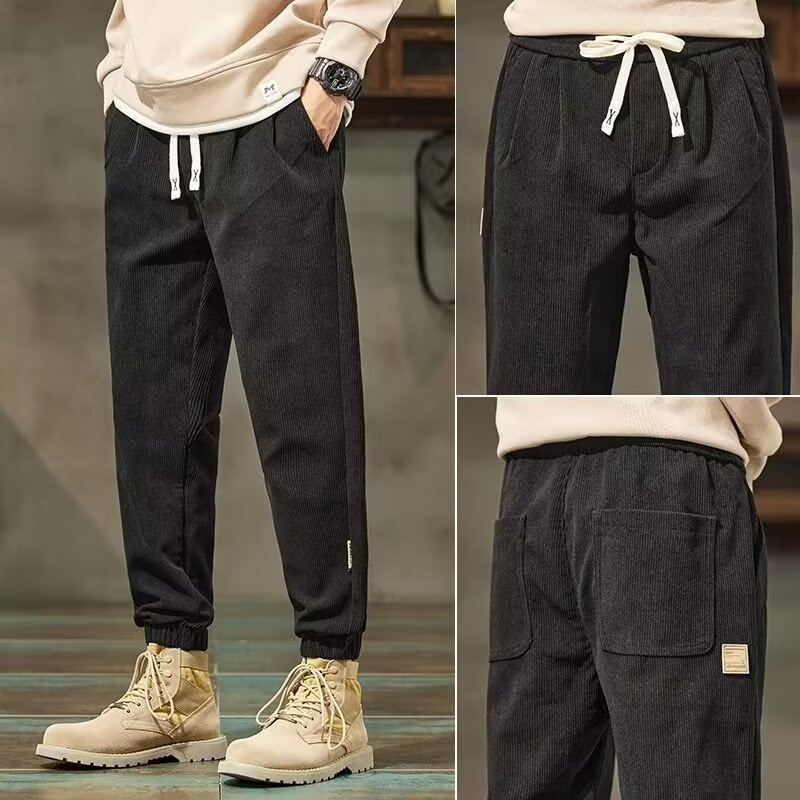 Pantalones casuales de cordillera de hombre, pantalones de caño, pantalones de marca de moda, pantalones de nueve puntos, moda variada.