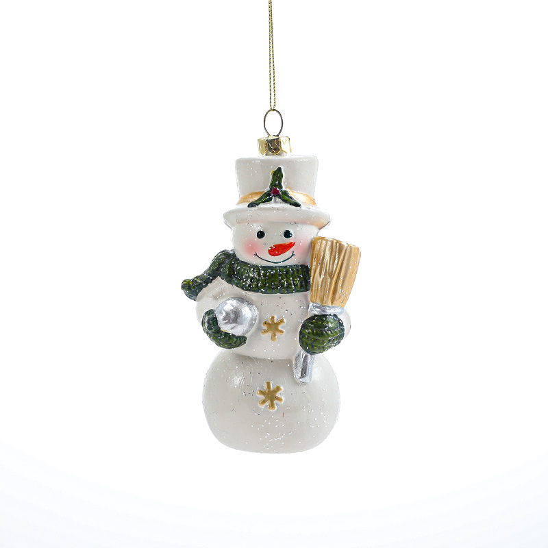 Nuevo plástico blanco verde flocos de nieve Santa colgante colgante árbol de Navidad colgante decoración suministros en stock