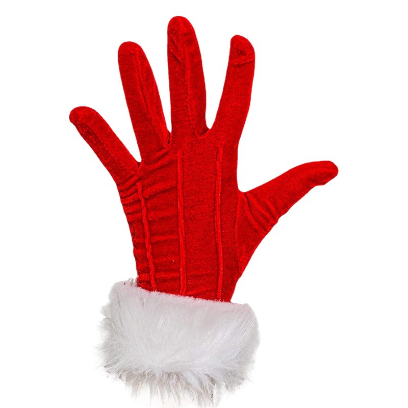 2023 GUANTES DE Navidad rebabas decoración de vacaciones de una sola capa guantes calientes GUANTES DE Navidad