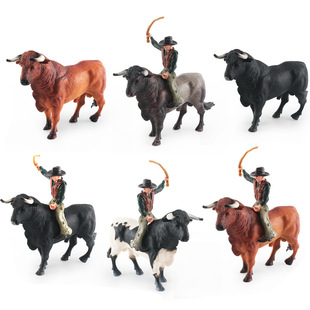 Cross-border Explosions Simulation Animal Model Toy Simulation Spanish Bullfighting Bull Scene Hand Ornaments