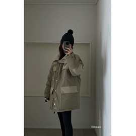 现 2025冬季新款韩国设计师g*d荷静帅气保暖多口袋羽绒服外套