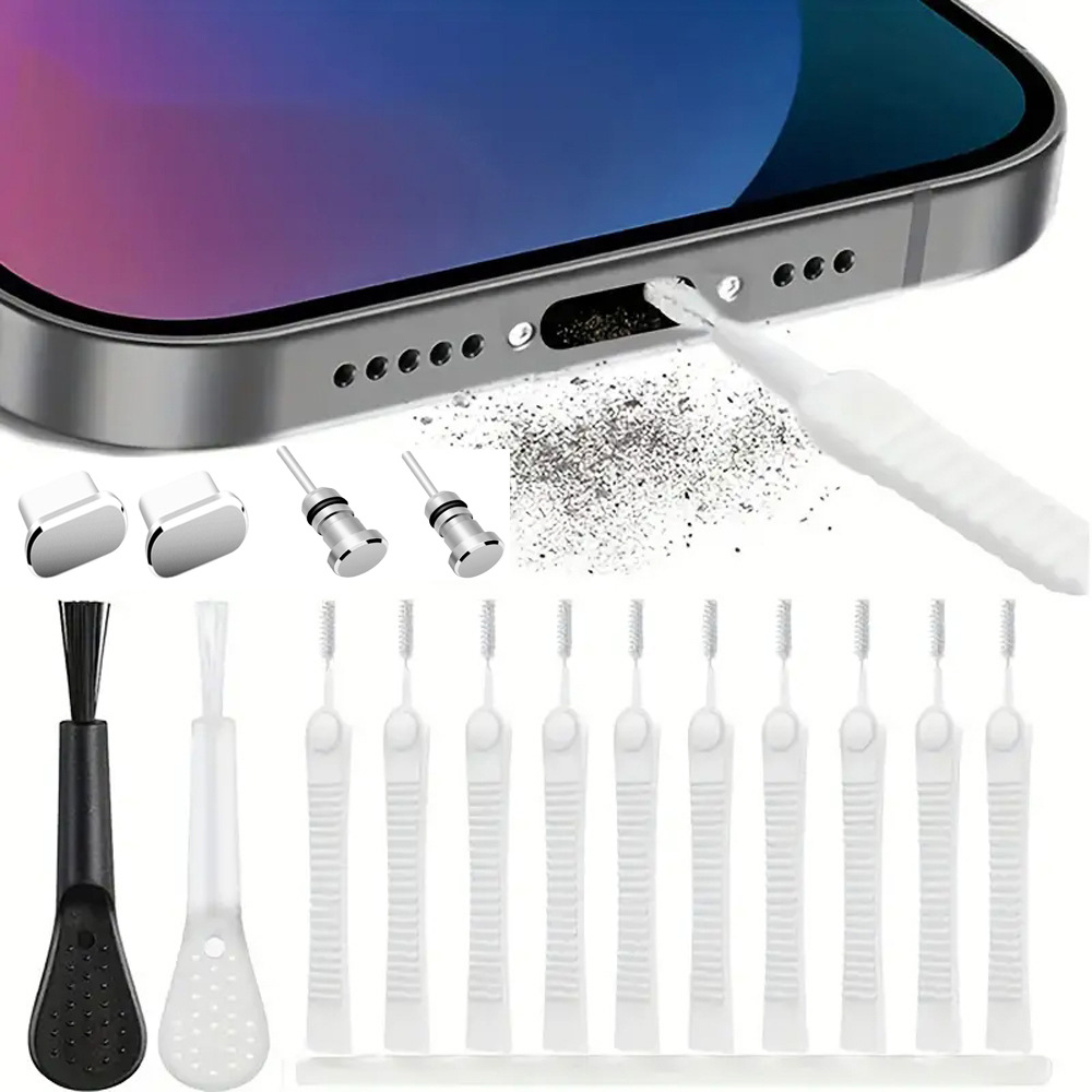 C port toz geçirmez set 16 parça Tip-C veri portu USB toz geçirmez fiş cep telefonu şarj portu metal toz geçirmez fiş
